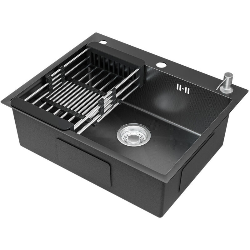 Enchufe De Fregadero De Acero Inoxidable Y Goma Negra - 40 Mm, Cinético, Para Lavabo O Cocina