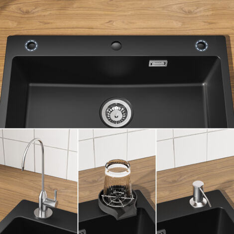 Fregadero Cocina Acero Inoxidable 70x44 Cm | Con Tabla Cortar Y Escurridor | Encimera 3 Mm