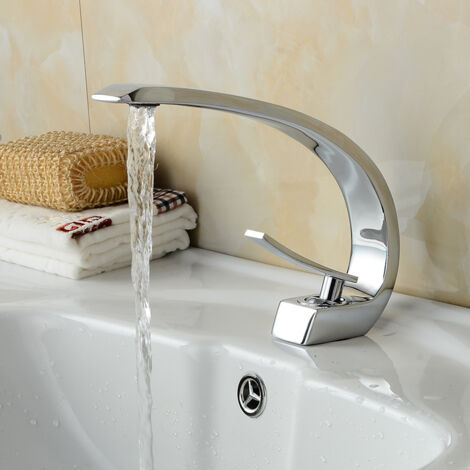 NEWRAIN - Grifo De Baño Con Un Solo Agujero Negro Mate, Llave