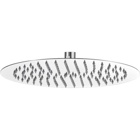 DERW Max Ducha de lluvia (10 pulgadas), redonda de acero inoxidable, autolimpiable, cromada (1/5)