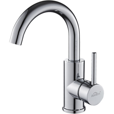 Grifo de Lavabo 360° Giratorio Monomando Grifo para Lavabo Con burbujeador extraíble Grifería de Baño para Agua Fría y Caliente