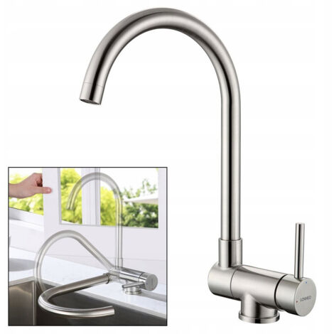 Grifo De Cocina De Baja Presión, Extensible, Lonheo De Baja Presión, Grifo De Cocina Con Ducha, Extensible Para Caldera O Almacenamiento Pequeño, Acero Inoxidable, Grifo Mezclador De Cocina, 2 Tipos