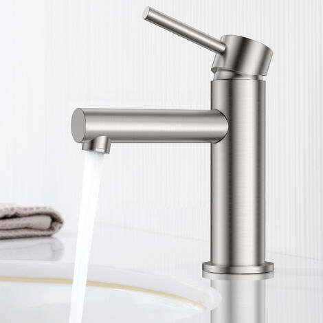 Cecipa Mezclador de lavabo Brushed – Mezclador monomando de lavabo para agua fría y caliente (1/5)