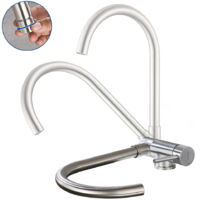 Lonheo Grifo de Cocina Plegable 90+Giratorio 360, Grifo Cocina Abatible de Acero Inoxidable, Fregaderos Monomando de cocina con Aireador desmontable