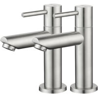 2PCS CECIPA grifo de baño, grifo de agua fría, cromado, con aireador intercambiable, altura de caño 93,4 mm
