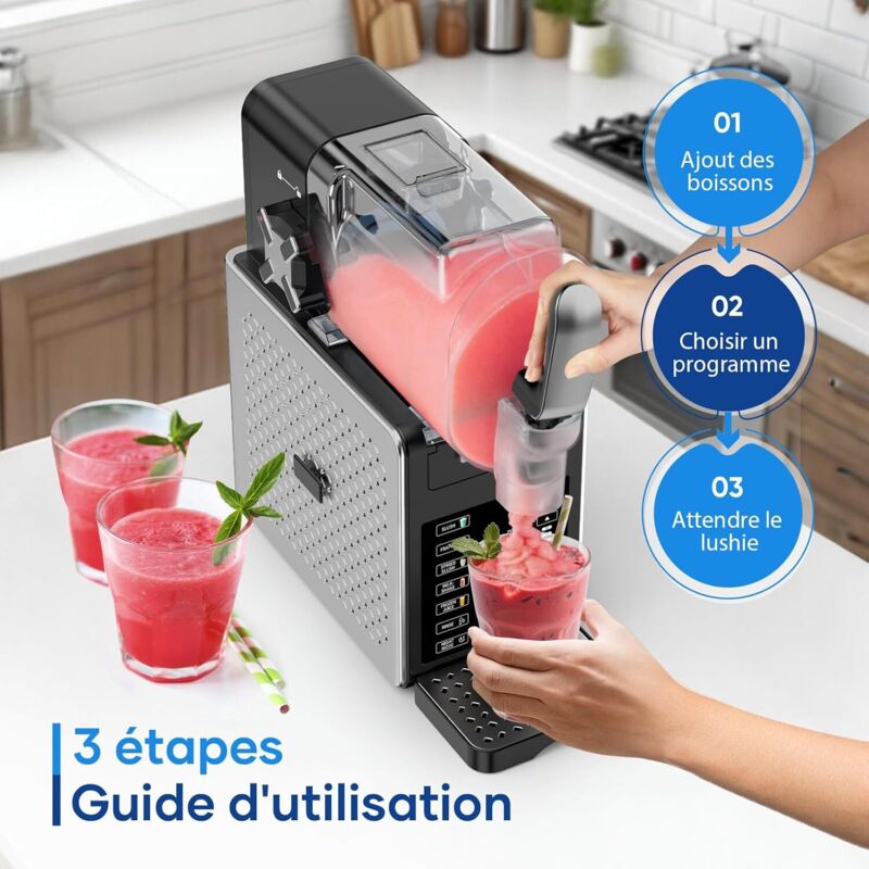 Machine à Granités Et Boissons Glacées - 2,6 L, 6 Programmes, Écran Tactile, Autonettoyante - 200W - 9