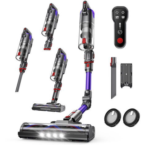 Aspirateur balai sans fil 550W – Aspiration 52Kpa – Autonomie 50min – Tube pliable et brosse anti-enchevêtrement pour poils d’animaux