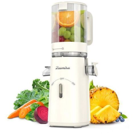 Extracteur de Jus de Fruits et Légumes avec Goulotte d'Alimentation de 120mm - Capacité de 1,5 L - 99.6%Pureté du Jus Élevée -Blanc