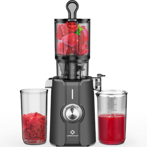 Extracteur de Jus Sans Préparation -115mm Pour Fruits et Légumes - 1,2 L - 99% Pureté du Jus Élevée -Noir
