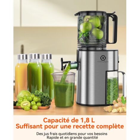 Test extracteur de jus lent ouverture XL pour fruits et légumes entiers 1, 8 L