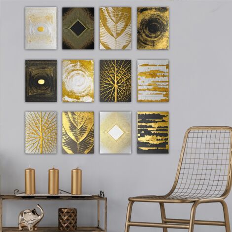 Set di 12 pannelli decorativi in ​​MDF, 20 x 15 cm, 100% MDF, spessore 3 mm. Elegante decorazione murale per casa e ufficio, design unici e anonimi.