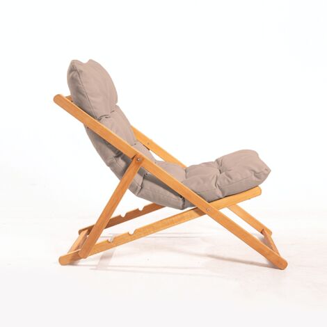 Elegante sedia da giardino, 100% faggio, non verniciata, 59 x 90 x 44 cm. Trattamento impregnante a base d'acqua, finitura marrone naturale. Ideale per il relax all'aperto. (1/4)
