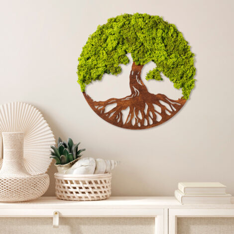 Accessorio decorativo da parete in MDF e muschio verde – Eleganza naturale e fatto a mano (1/4)