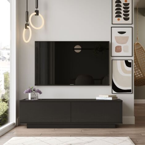 Elegante mobile porta TV nero, 140x38,2x35,5 cm, per soggiorno moderno o home cinema (1/5)