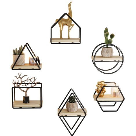Mensola da parete, mensola portaoggetti Shelf Gold Nero (1/5)
