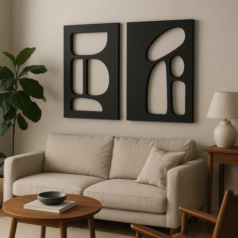 Decorazione murale in MDF Painting Nero (1/2)
