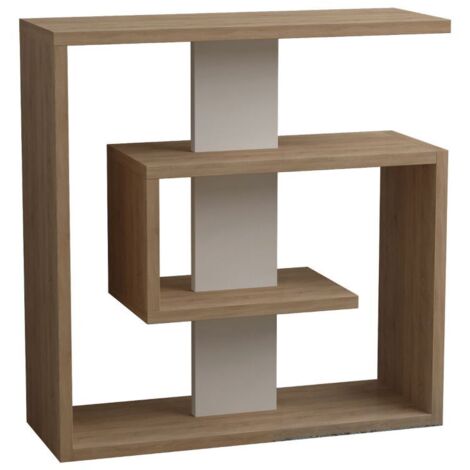 Calicosy – Tavolino basso 4 ripiani bianco 55x20 cm – Pannelli melaminici 100% riciclati – H57 cm per spazi angolari (1/3)