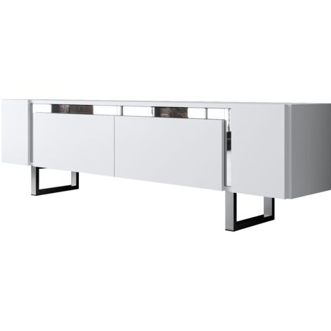 Mobili TV, tavolo TV, credenza bassa Stand Bianco Argento