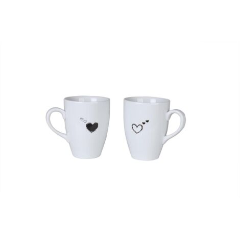 Set di tazze Set 100% Porcellana Bianco Nero (1/2)
