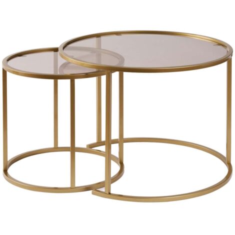 Tavolino da caffè, tavolo da soggiorno, tavolino laterale Set Gold Bronzo