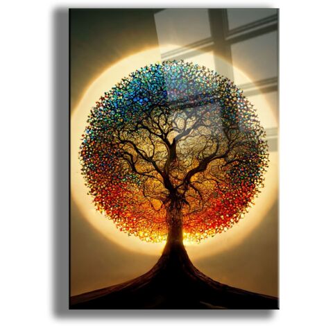 Arte murale in vetro di sicurezza, decorazione in vetro Painting Multicolore (1/5)