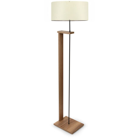 Lampada da terra in legno, lampada naturale per soggiorno Lamp E 27 Max 40 W