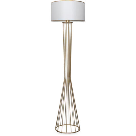 Lampada da terra, lampada da terra, illuminazione per soggiorno Lamp Bianco Gold
