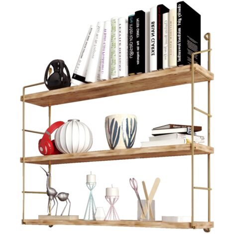 Mensola da parete, mensola portaoggetti Shelf Gold Marrone (1/5)