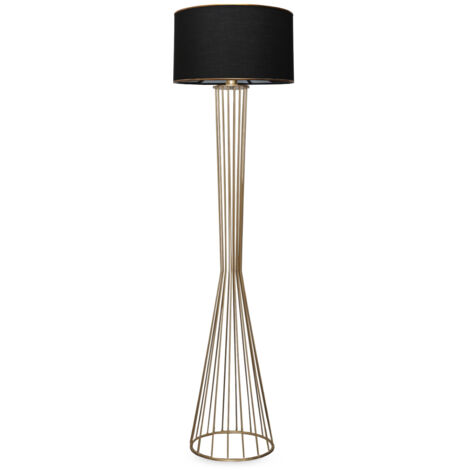 Lampada da terra, lampada da terra, illuminazione per soggiorno Lamp Nero Gold