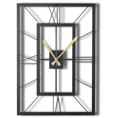 Orologio da parete in metallo, orologio decorativo, stile industriale Clock Nero