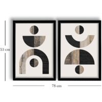 Quadro da parete in MDF con cornice Painting Marrone Mink Bianco Nero