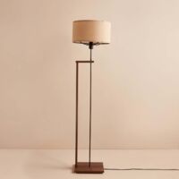 Lampada da terra in legno, lampada naturale per soggiorno Lamp E 27 Max 40 W