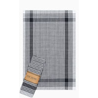 Set di strofinacci da cucina Set Nero Bianco