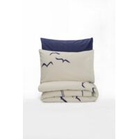 Copripiumino, copripiumino, biancheria da letto Set 100% Cotone Dark Blu Bianco