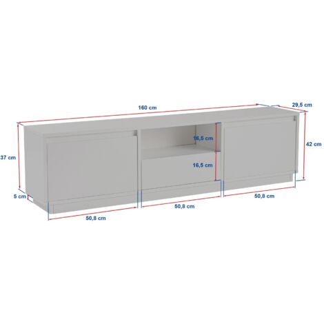 Mueble de TV con 3 puertas abatibles y 1 compartimento abierto L160 cm - VANGUARD (1/5)