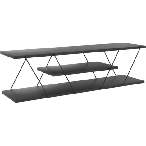 Mueble TV Kailua 365, Antracita + Negro, 120x33x30cm
