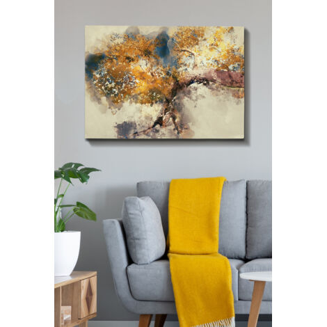 Gran Lienzo Decorativo Multicolor con Marco de Madera, 70x100 cm, Ideal para Salón o Recibidor