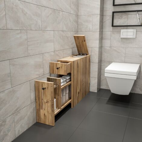 Mueble de baño de roble, listo para usar, 20x55x60 cm, para baño o suite principal