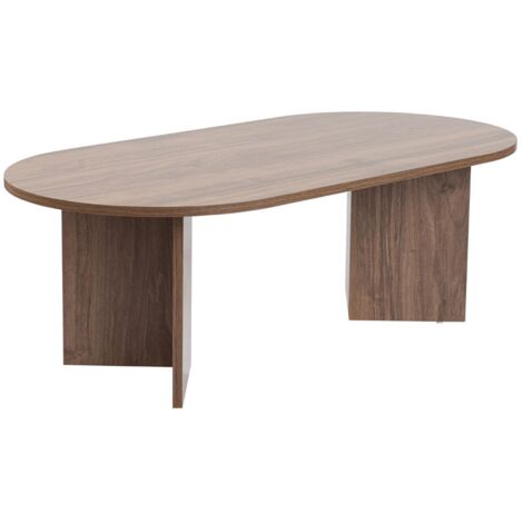 Elegante mesa de centro de nogal, 119 x 60 x 40 cm. Tablero de partículas 100 % melamina, 18 mm de grosor. Elegante y resistente, ideal para un espacio moderno.
