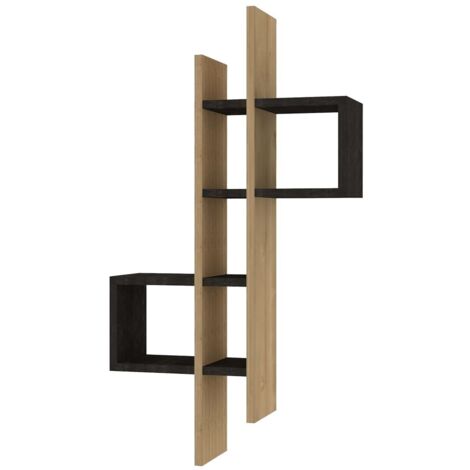Estante de pared, estante de almacenamiento Shelf Sapphire Roble Antracita (1/5)