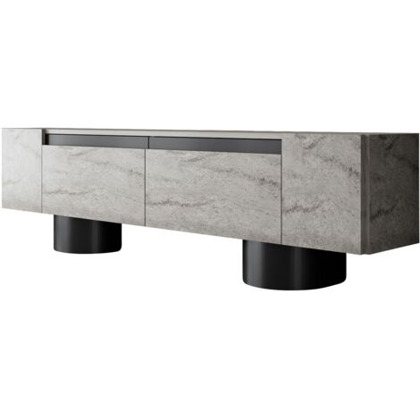 Mueble TV, mesa TV, mueble bajo. Stand Travertine Negro