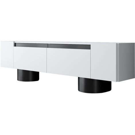 Mueble TV, mesa TV, mueble bajo. Stand Blanco Negro