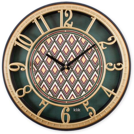 Reloj de pared, reloj decorativo, sala de estar. Clock Marrón Verde