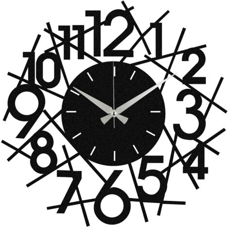 Reloj de pared de metal, reloj decorativo, estilo industrial. Clock Negro (1/5)