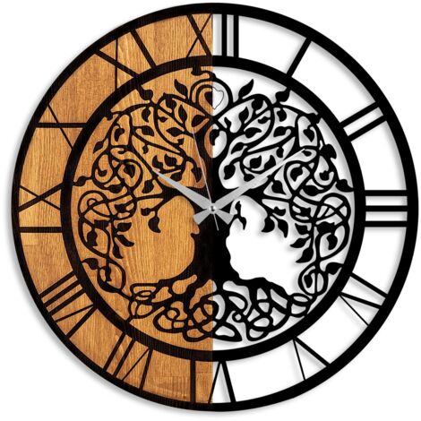 Reloj de pared de madera, decoración natural. Clock Nuez Negro (1/5)