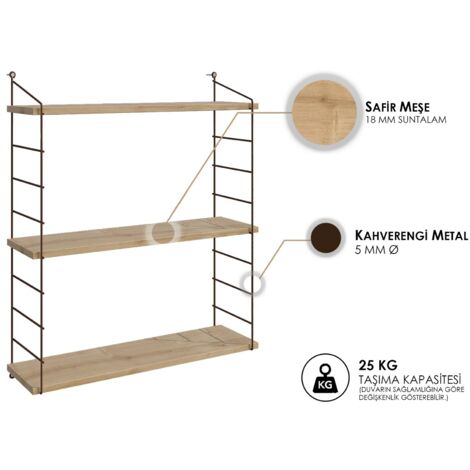 Estante de pared, estante de almacenamiento Shelf Roble (1/4)
