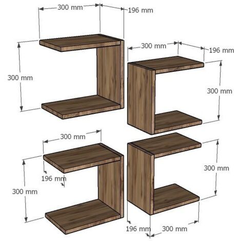 Estante de pared, estante de almacenamiento Shelf Sapphire Roble (1/4)