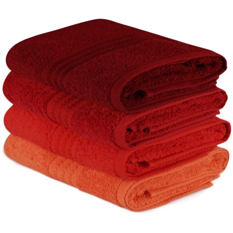 Juego de toallas de cocina Set Pale Naranja Naranja Rojo Fuchsia