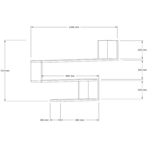 Estante de pared, estante de almacenamiento Shelf Sapphire Roble (1/4)
