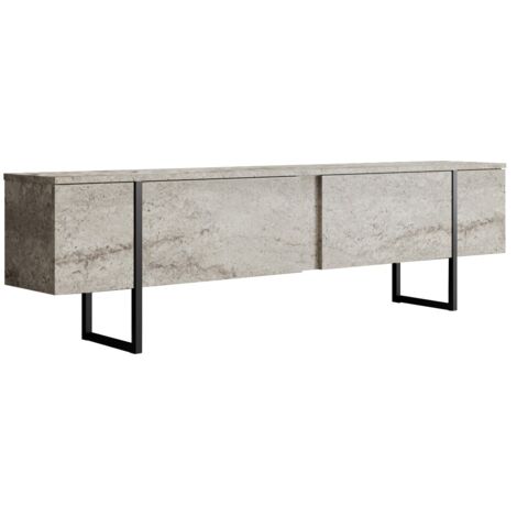Mueble TV, mesa TV, mueble bajo. Stand Travertine Negro